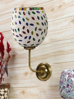 Ambika Home Classic Multicolor Mosaic Glass Wall Lamp for Living & Bedroom | Luxury Decorative Wall Light for Living Room, Bedroom, Hallway & Home Décor