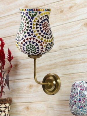 Ambika Home Elegant Mosaic Glass Wall Light for Ambient Home Lighting | Luxury Decorative Wall Light for Living Room, Bedroom, Hallway & Home Décor