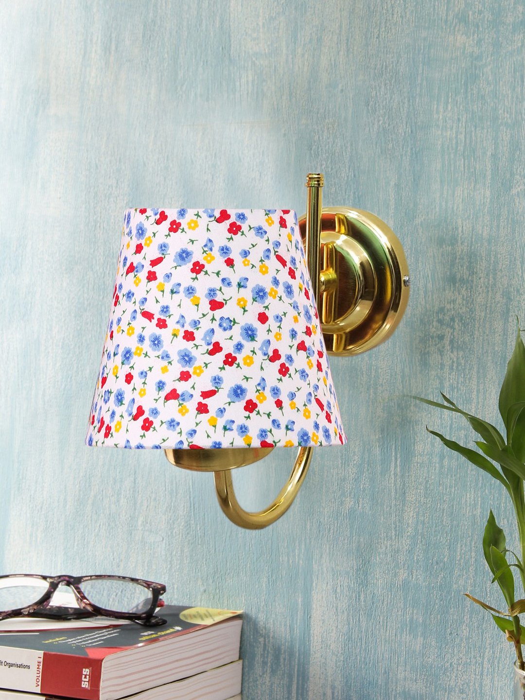 Ambika Home Multicolor cotton wall mounted Gold Lamp- | Modern Decorative Wall Lamp for Living Room, Bedroom & Hallway