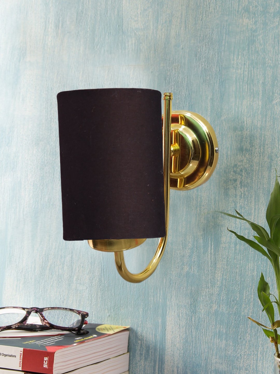 Ambika Home Black cotton wall mounted Gold Lamp- | Modern Decorative Wall Lamp for Living Room, Bedroom & Hallway