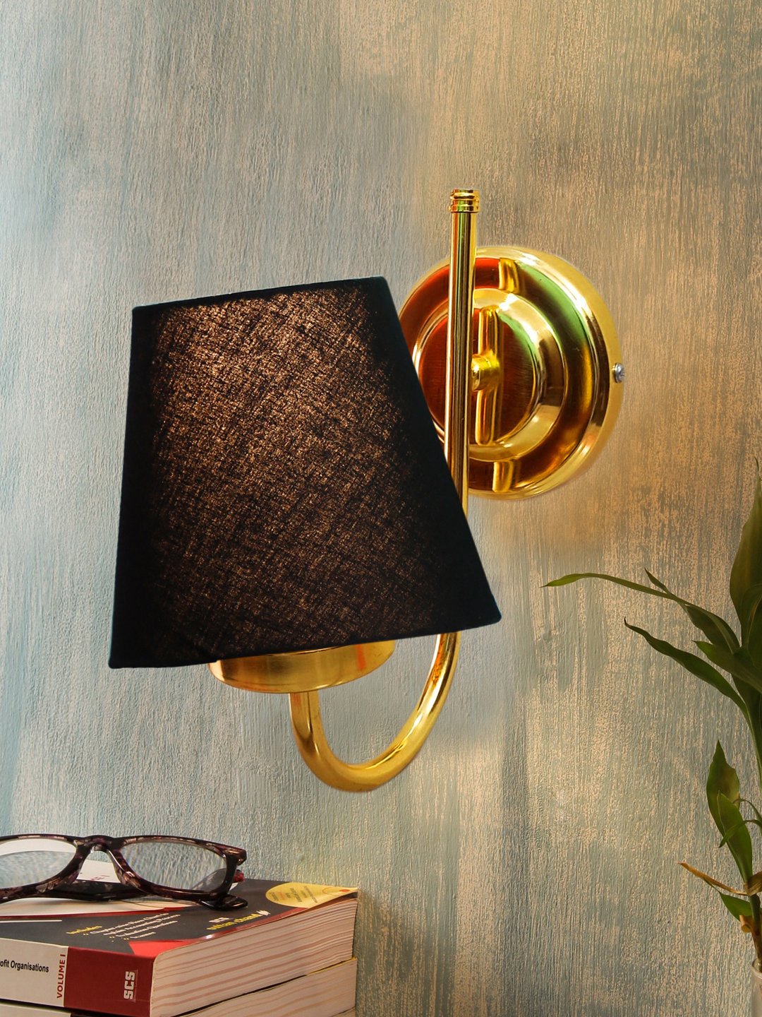 Ambika Home Black cotton wall mounted Gold Lamp | Modern Decorative Wall Lamp for Living Room, Bedroom & Hallway - Image 2
