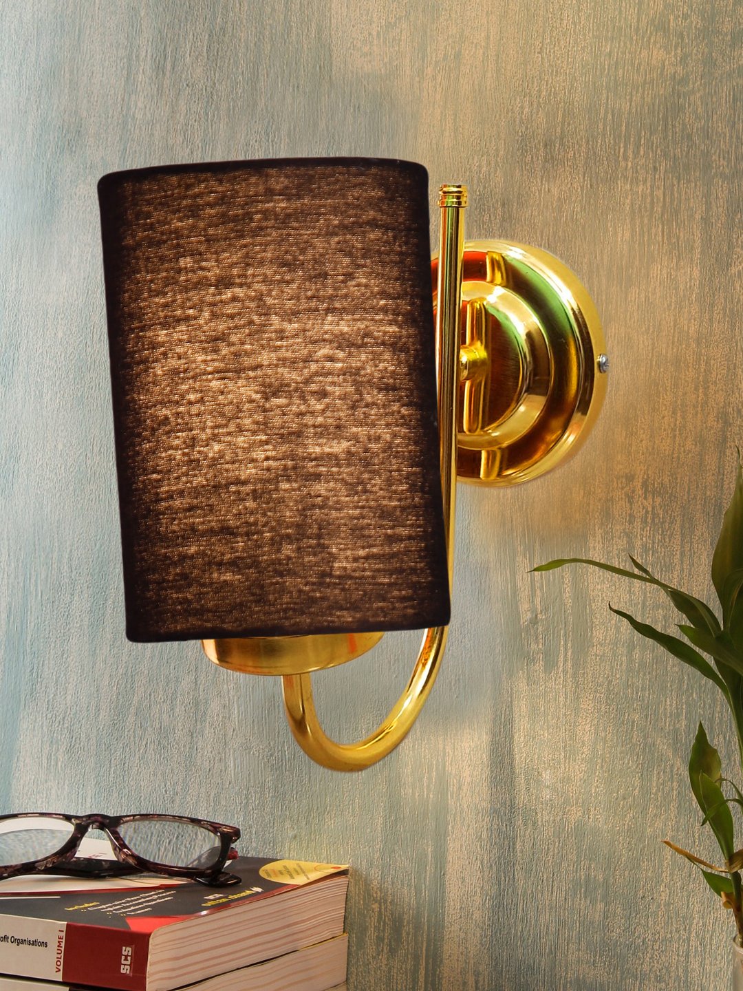 Ambika Home Black cotton wall mounted Gold Lamp- | Modern Decorative Wall Lamp for Living Room, Bedroom & Hallway - Image 2