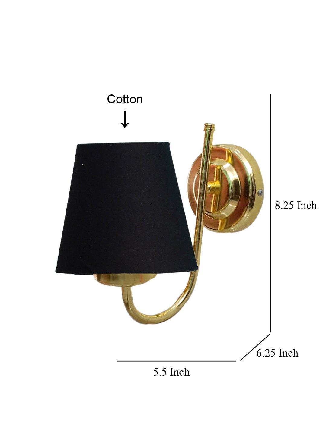 Ambika Home Black cotton wall mounted Gold Lamp | Modern Decorative Wall Lamp for Living Room, Bedroom & Hallway - Image 4