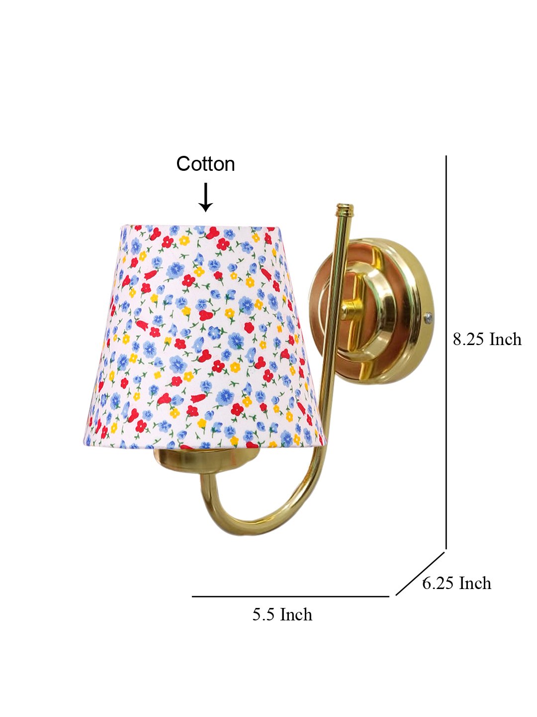 Ambika Home Multicolor cotton wall mounted Gold Lamp- | Modern Decorative Wall Lamp for Living Room, Bedroom & Hallway - Image 4