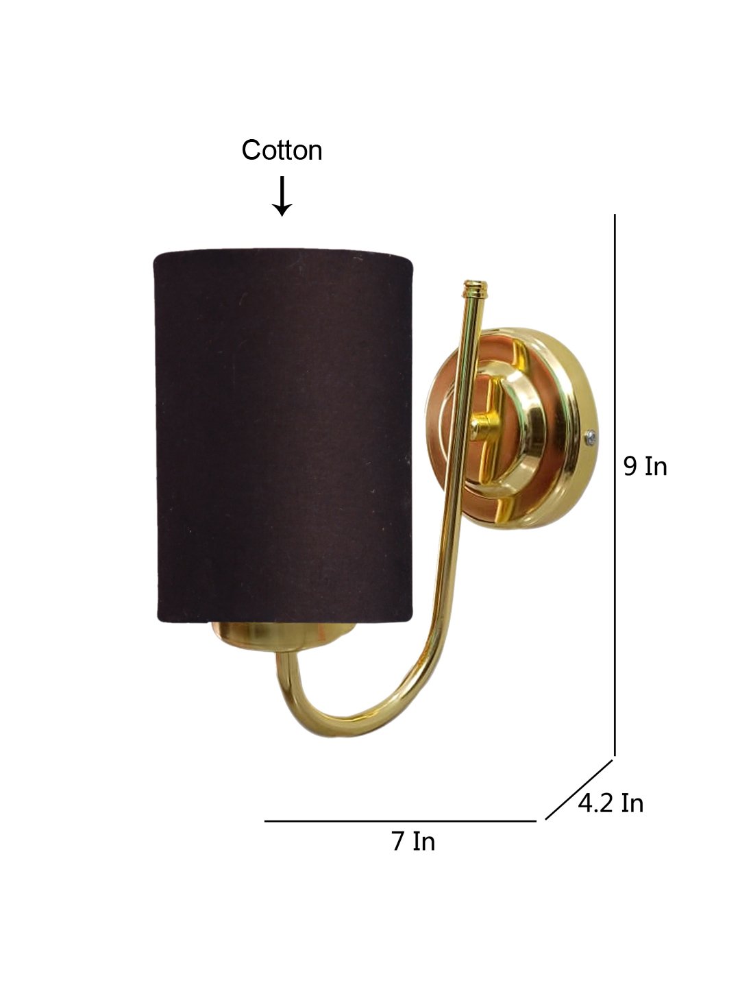 Ambika Home Black cotton wall mounted Gold Lamp- | Modern Decorative Wall Lamp for Living Room, Bedroom & Hallway - Image 4