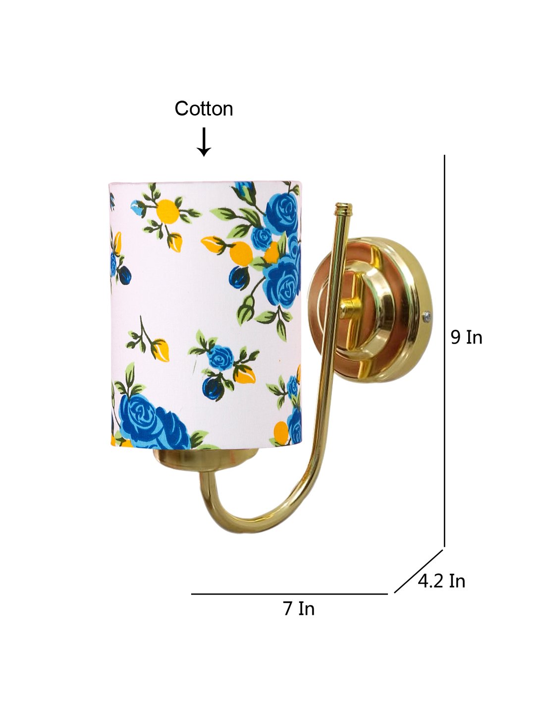 Ambika Home Multicolor cotton wall mounted Gold Lamp | Modern Decorative Wall Lamp for Living Room, Bedroom & Hallway - Image 4