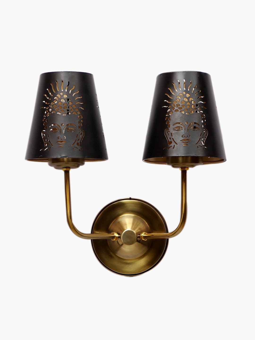 Ambika Home Designer Dual Gold Metal Wall Lamp with Etched Shade for Bedroom | Luxury Decorative Wall Light for Living Room, Bedroom, Hallway & Home Décor - Image 5