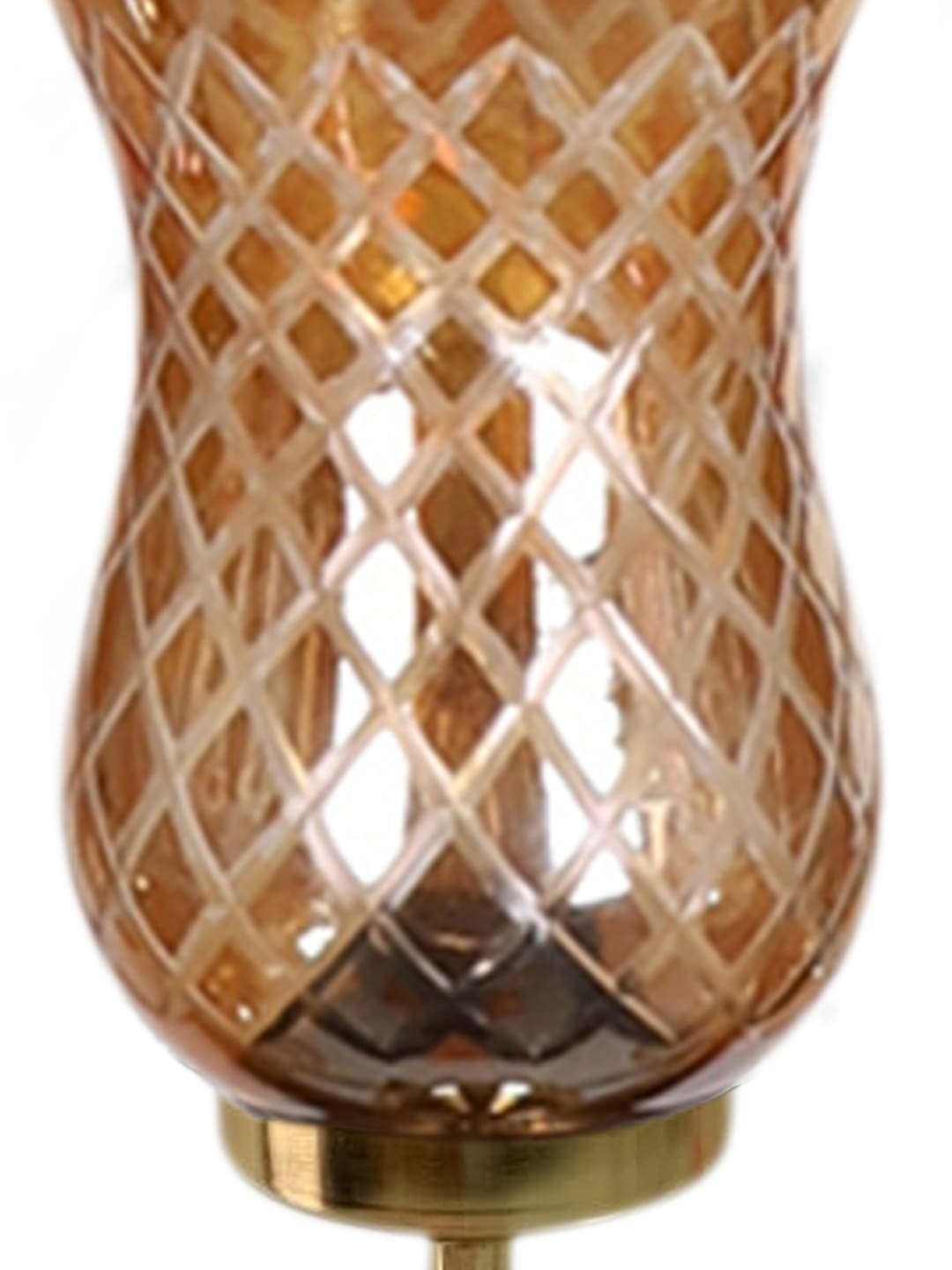 Ambika Home Gold wall lamp with Amber Smoke Glass | Modern Wall Light for Living Room Bedroom Hallway Lobby Staircase | Decorative Indoor Wall Sconce - Image 4