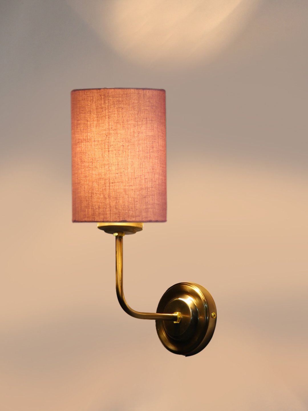 Ambika Home Elegant Grey Cotton Wall Mounted Lamp with Gold Base for Bedroom & Living Room | Luxury Decorative Wall Light for Living Room, Bedroom, Hallway & Home Décor - Image 6