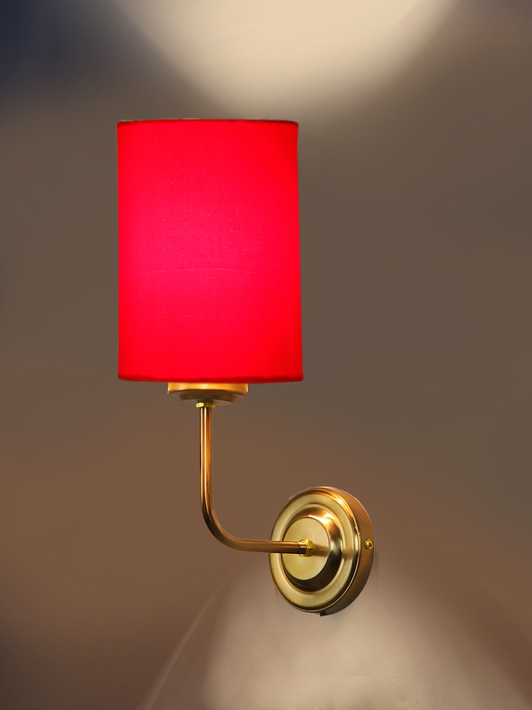 Ambika Home Elegant Red Cotton Wall Mounted Lamp with Gold Base for Living Room Décor | Luxury Decorative Wall Light for Living Room, Bedroom, Hallway & Home Décor - Image 7