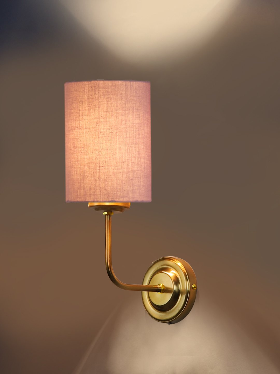Ambika Home Elegant Grey Cotton Wall Mounted Lamp with Gold Base for Bedroom & Living Room | Luxury Decorative Wall Light for Living Room, Bedroom, Hallway & Home Décor - Image 7