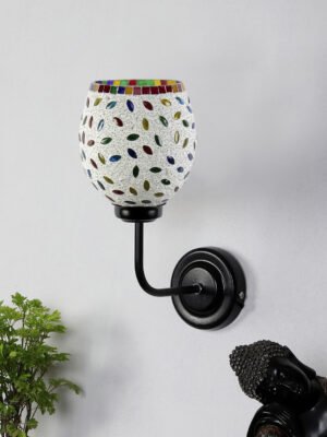 Ambika Home Multicolor Mosaic Glass shade wall mounted lamp with iron base Decorative Wall Lamp for Living Room, Bedroom & Hallway