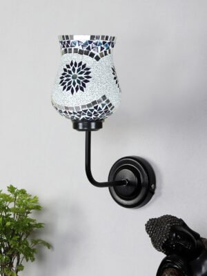 Ambika Home Multicolor Mosaic Glass shade wall mounted lamp with iron base Decorative Wall Lamp for Living Room, Bedroom & Hallway
