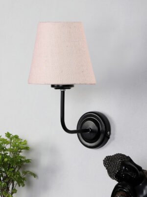 Ambika Home White Jute Wall Mounted Lamp Iron Base Decorative Wall Lamp for Living Room, Bedroom & Hallway