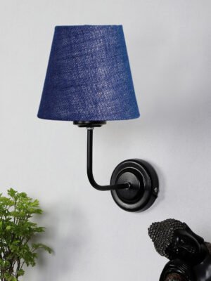 Ambika Home Blue Jute Wall Mounted Lamp Iron Base Decorative Wall Lamp for Living Room, Bedroom & Hallway