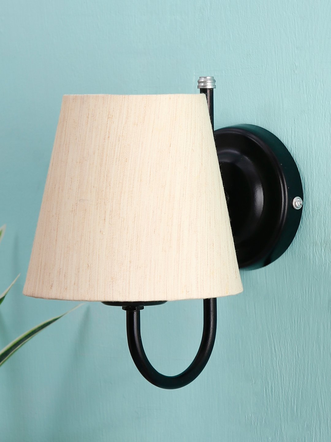 Ambika Home Off White Cotton Wall Mounted Lamp with Iron Base Decorative Wall Lamp for Living Room, Bedroom & Hallway - Image 2