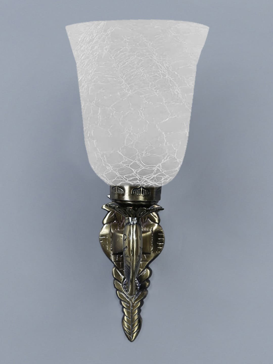 Ambika Home Antique wall lamp with White Milky Crinkle Glass | Modern Wall Light for Living Room Bedroom Hallway Lobby Staircase | Decorative Indoor Wall Sconce - Image 5