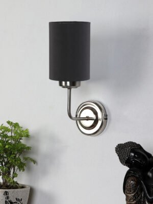 Ambika Home Black cotton Wall mounted Lamp with Steel Base Decorative Wall Lamp for Living Room, Bedroom & Hallway