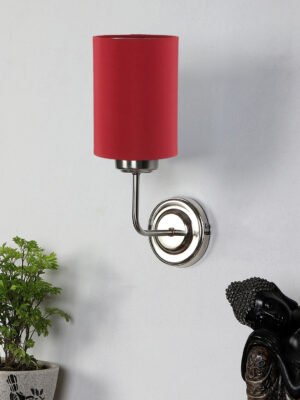 Ambika Home Red cotton Wall mounted Lamp Steel Base Decorative Wall Lamp for Living Room, Bedroom & Hallway