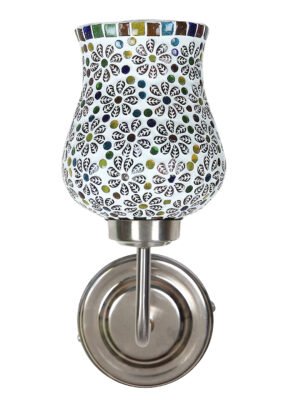 Ambika Home Multicolor Glass Wall Mounted Lamp with Steel Base Decorative Wall Lamp for Living Room, Bedroom & Hallway