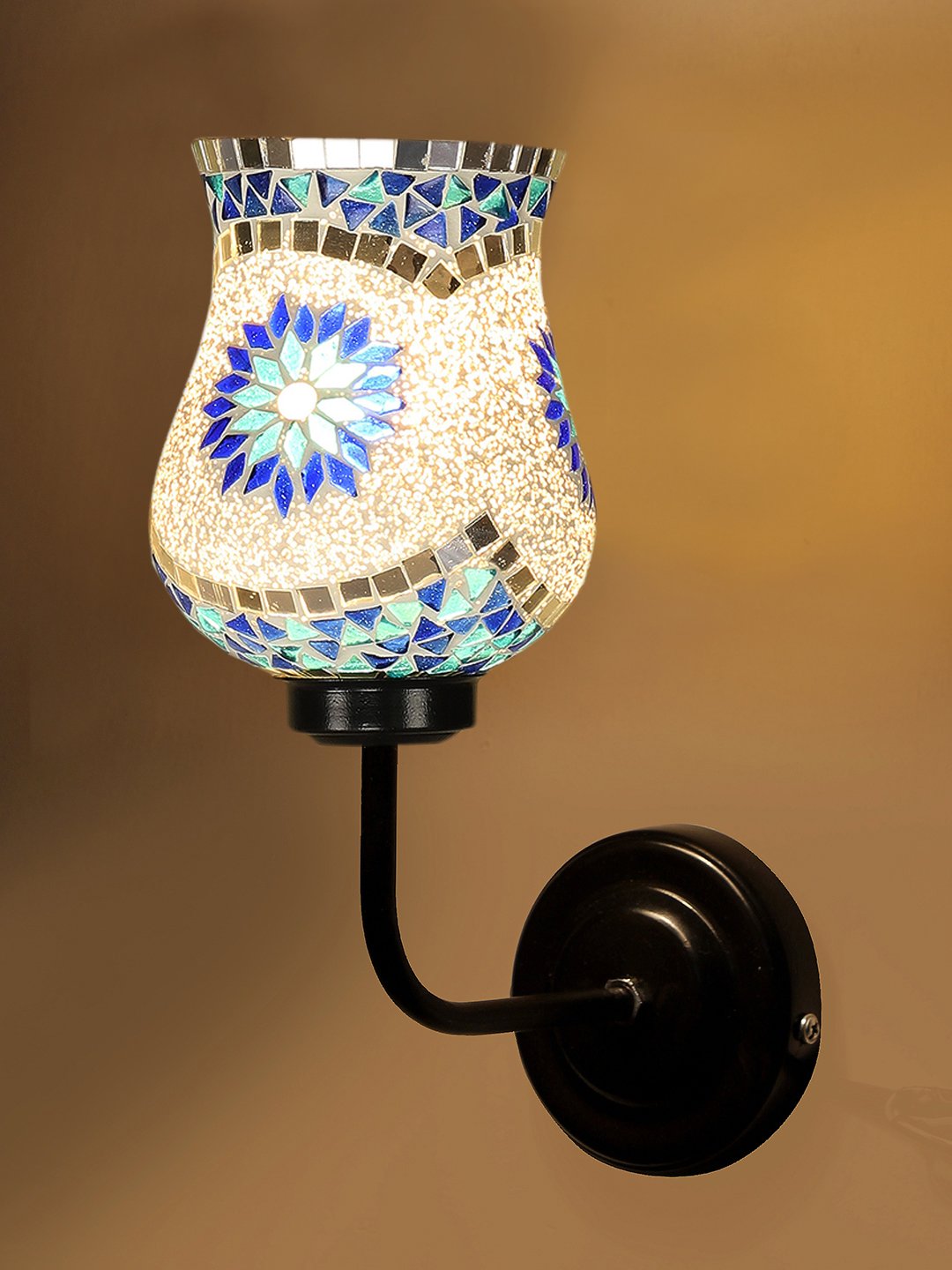 Ambika Home Multicolor Mosaic Glass shade wall mounted lamp with iron base Decorative Wall Lamp for Living Room, Bedroom & Hallway - Image 6