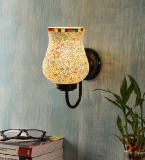 Ambika Home Single Wall Mounted Lamp with Mosaic Glass Decorative Wall Lamp for Living Room, Bedroom & Hallway