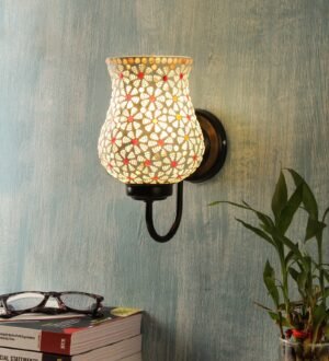 Ambika Home Single Wall Mounted Lamp with Mosaic Glass Decorative Wall Lamp for Living Room, Bedroom & Hallway