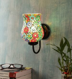 Ambika Home Single Wall Mounted Lamp with Mosaic Glass Decorative Wall Lamp for Living Room, Bedroom & Hallway