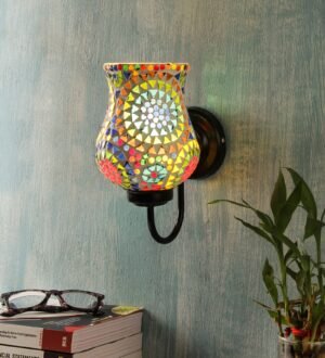 Ambika Home Single Wall Mounted Lamp with Mosaic Glass Decorative Wall Lamp for Living Room, Bedroom & Hallway