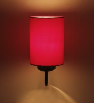 Ambika Home Red cotton Wall mounted Lamp Iron Base Decorative Wall Lamp for Living Room, Bedroom & Hallway