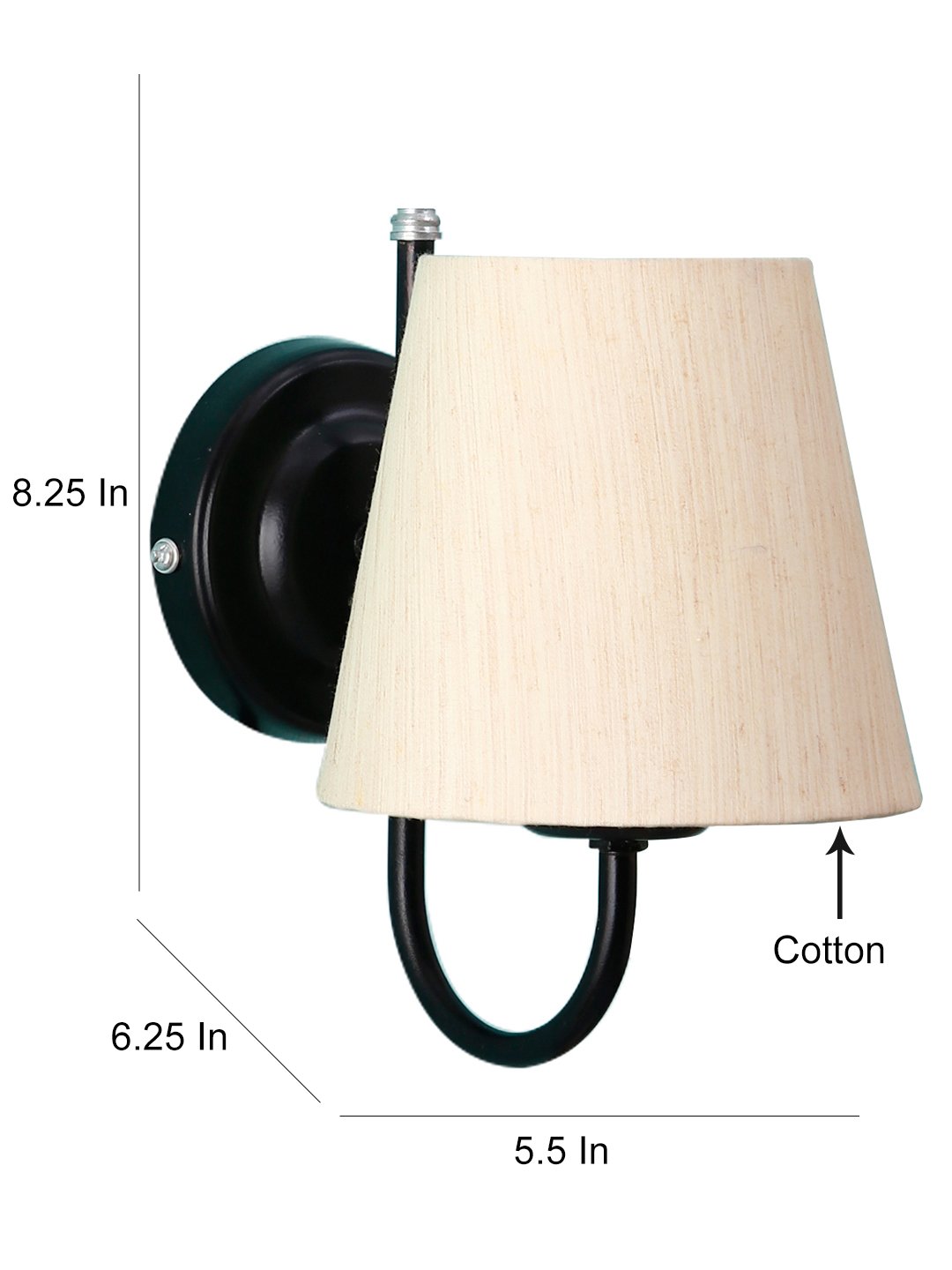 Ambika Home Off White Cotton Wall Mounted Lamp with Iron Base Decorative Wall Lamp for Living Room, Bedroom & Hallway - Image 6