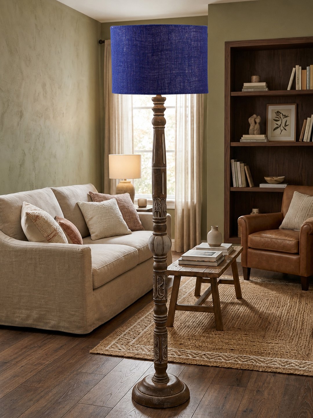 Ambika Home Cloud Crest White Brushed Floor Lamp | Premium Living Room, Bedroom & Hallway Lighting | E27 Holder & Bulb Included