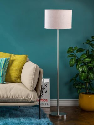 Ambika Home Artisan White  Steel Floor Lamp with Luxury Designer Appeal | E27 Holder Included Bulb