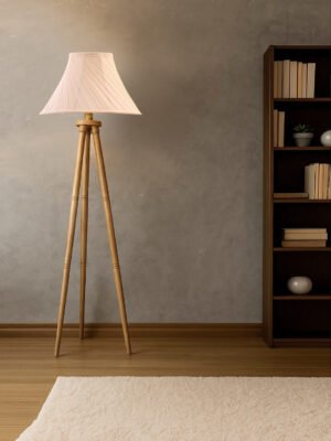 Ambika Home Luxury Off-white  Shade Floor Lamp for Contemporary Home Decor | E27 Holder Included Bulb