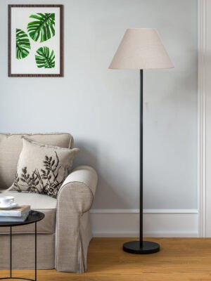 Ambika Home Elegant White  Shade Floor Light for Lounge & Guest Room | E27 Holder Included Bulb