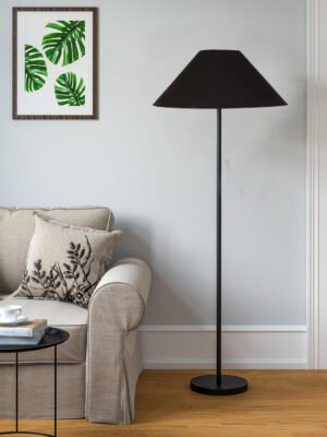 Ambika Home Elegant Black Shade Floor Light for Lounge & Guest Room | E27 Holder Included Bulb