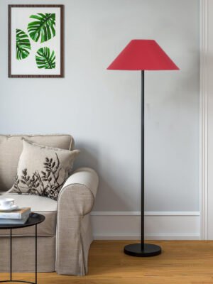 Ambika Home Red  Shade Luxury Floor Lamp for Living Room & Bedroom | E27 Holder Included Bulb