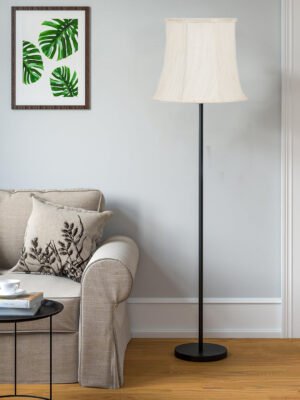 Ambika Home Scandinavian Off-white  Standing Floor Lamp for Modern Homes | E27 Holder Included Bulb