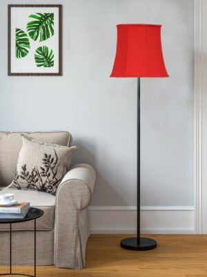 Ambika Home Elegant Red  Shade Floor Light for Lounge & Guest Room | E27 Holder Included Bulb