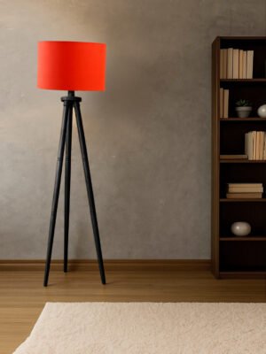 Ambika Home Luxury Orange  Shade Floor Lamp for Contemporary Home Decor | E27 Holder Included Bulb