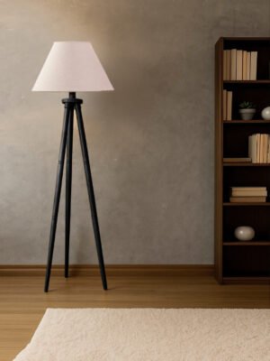 Ambika Home Luxury White  Shade Floor Lamp for Contemporary Home Decor | E27 Holder Included Bulb
