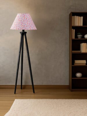 Ambika Home Designer Multi  Wooden Tripod Floor Light for Living Space & Hotels | E27 Holder Included Bulb