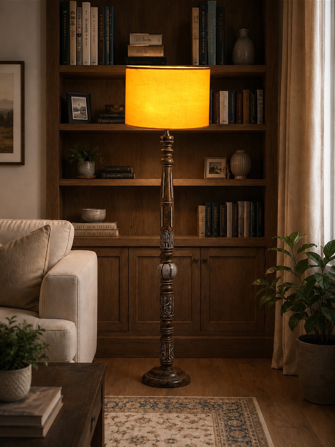 Ambika Home Arctic Luxe White Brushed Floor Lamp | Premium Living Room, Bedroom & Hallway Lighting | E27 Holder & Bulb Included - Image 2