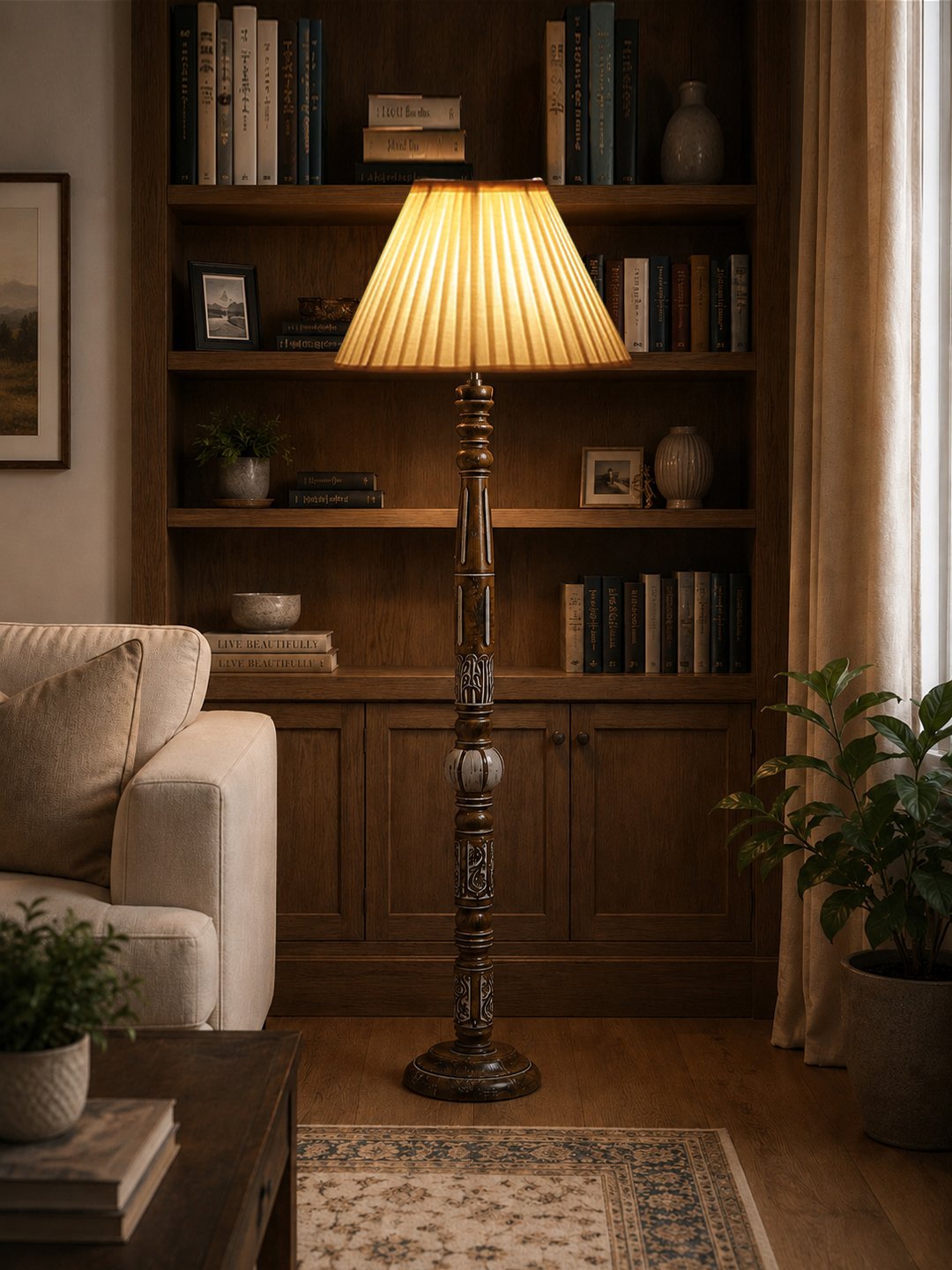 Ambika Home Modern Chateau White Brushed Floor Lamp | Premium Living Room, Bedroom & Hallway Lighting | E27 Holder & Bulb Included - Image 2