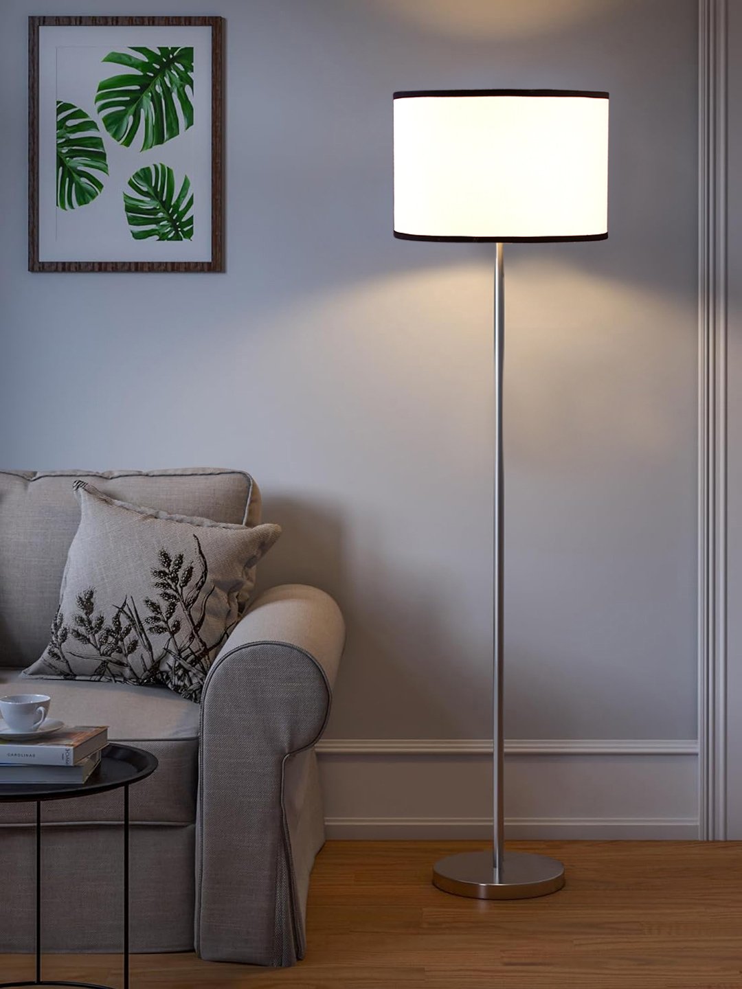 Ambika Home Signature White Decorative Steel Floor Lamp for Premium Living Spaces | E27 Holder Included Bulb - Image 2