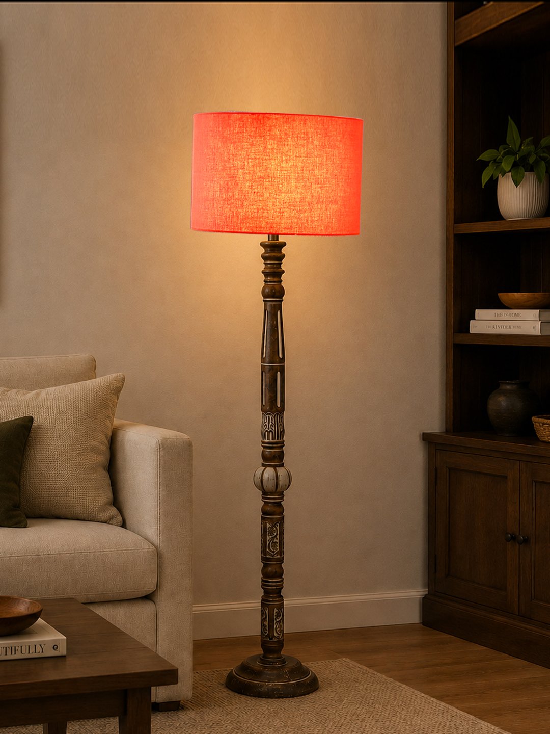 Ambika Home Regal Birch White Brushed Floor Lamp | Premium Living Room, Bedroom & Hallway Lighting | E27 Holder & Bulb Included - Image 3