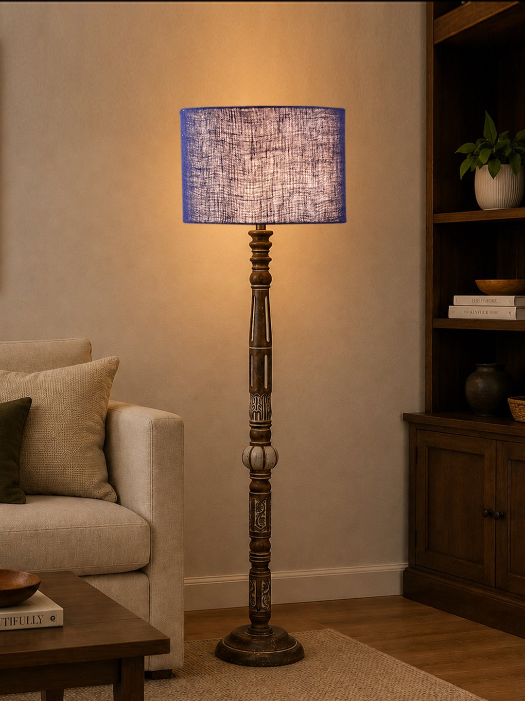 Ambika Home Cloud Crest White Brushed Floor Lamp | Premium Living Room, Bedroom & Hallway Lighting | E27 Holder & Bulb Included - Image 3