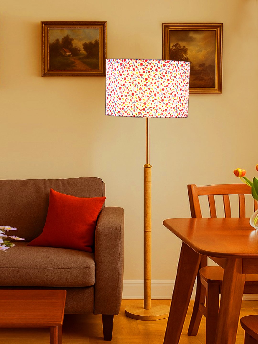 Ambika Home Multi Shade Premium Floor Lamp for Living Room, Bedroom & Hallway | Decorative Standing Light | E27 Holder Included Bulb - Image 3