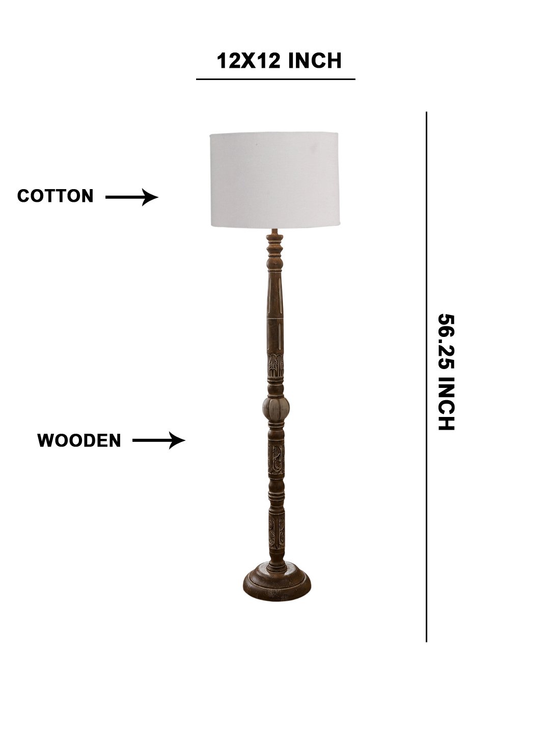 Ambika Home Pearl Haven White Brushed Floor Lamp | Premium Living Room, Bedroom & Hallway Lighting | E27 Holder & Bulb Included - Image 5