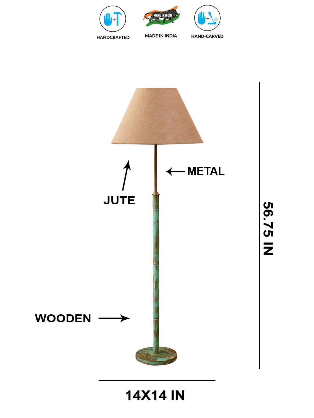 Ambika Home Beige Shade Premium Floor Lamp for Living Room, Bedroom & Hallway | Decorative Standing Light | E27 Holder Included Bulb - Image 5